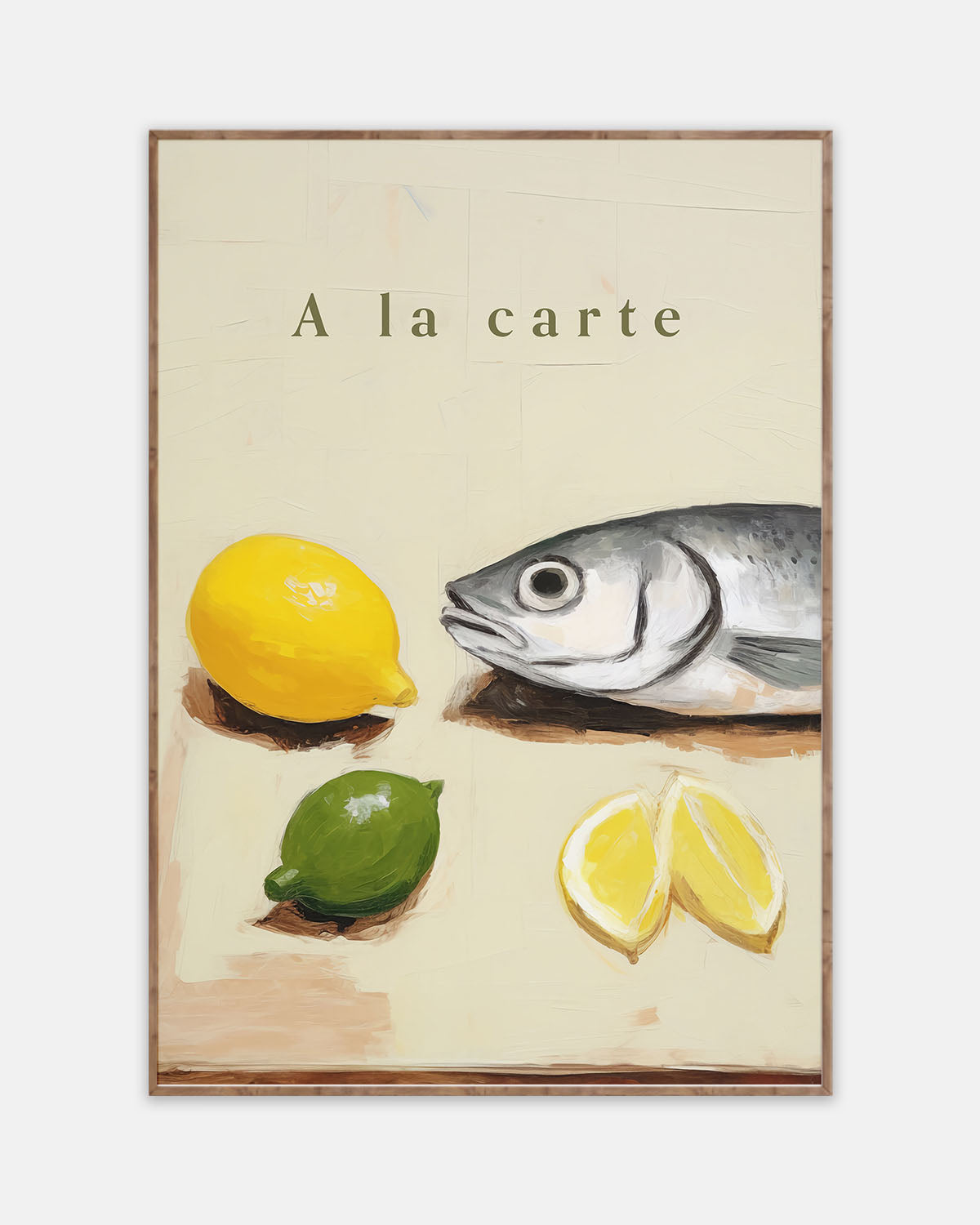 Kitchen Sardine Fish and Lemons Print
