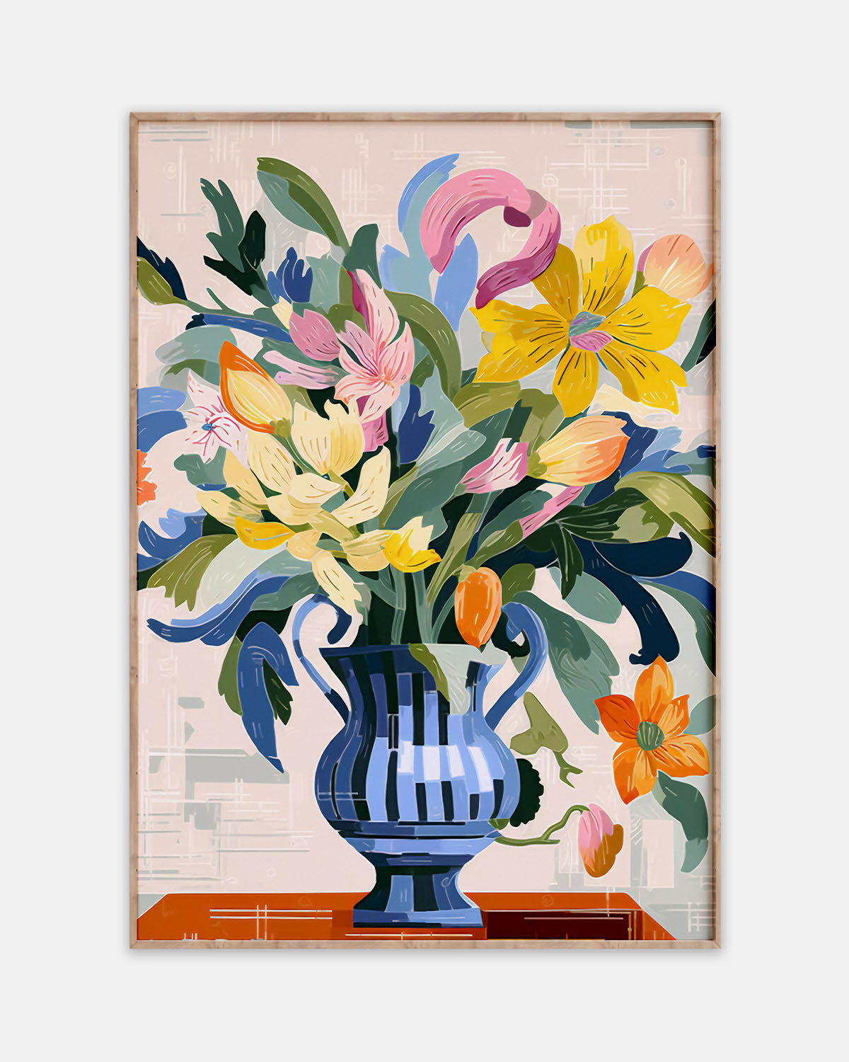 Colorful Flowers in a vase Print